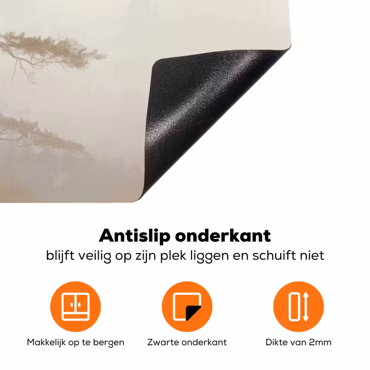 Boom - Oosterse stijl - Landschap Inductie beschermer vinyl 3mm klein -zzzzzzz-td-onderkant
