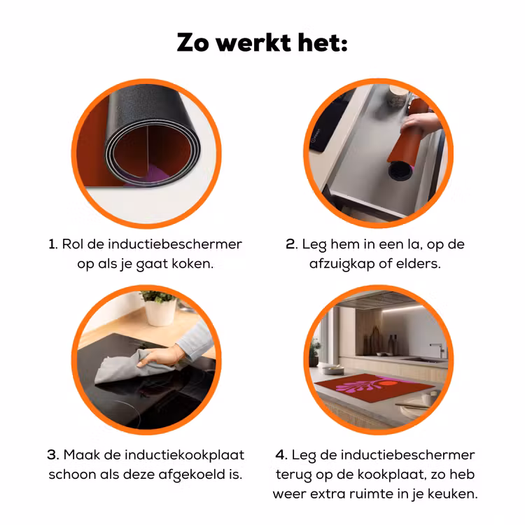 Boom - Paars - Cirkel - Vloeiend Inductie beschermer vinyl 3mm klein -zzzzzzz-td-werking