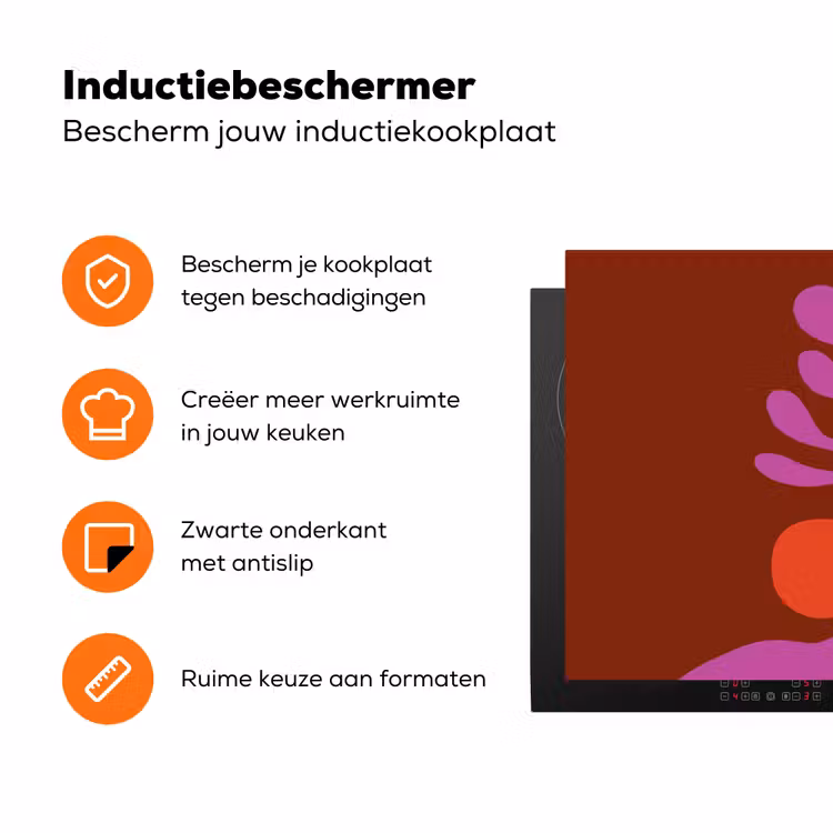 Boom - Paars - Cirkel - Vloeiend Inductie beschermer vinyl 3mm klein -zzzzzzz-td-ups