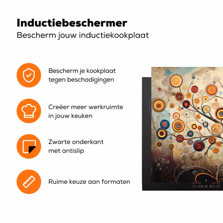 Boom - Tree of life - Kleur Inductie beschermer vinyl 3mm klein -zzzzzzz-td-ups