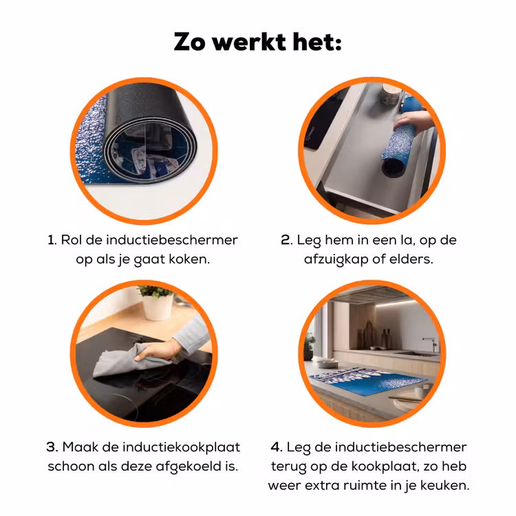 Boot - Jachthaven - Water - Zomer - Blauw Inductie beschermer vinyl 3mm klein -zzzzzzz-td-werking