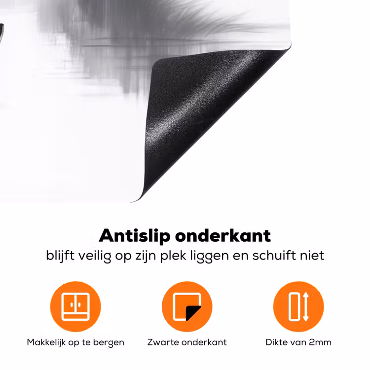 Boot - Rivier - Bamboe - Wit Inductie beschermer vinyl 3mm klein -zzzzzzz-td-onderkant