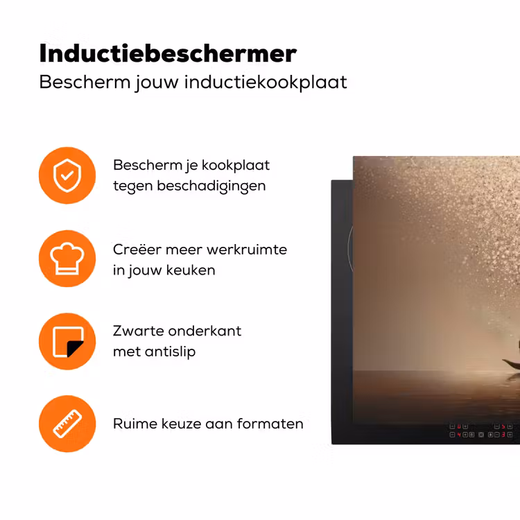 Bootje - Blaadjes - Goud - Water Inductie beschermer vinyl 3mm klein -zzzzzzz-td-ups