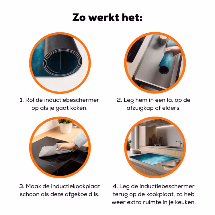 Bootje - Water - Blauw Inductie beschermer vinyl 3mm klein -zzzzzzz-td-werking