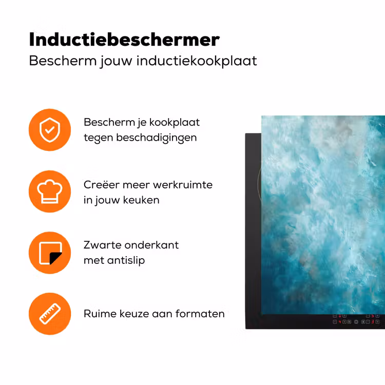 Bootje - Water - Blauw Inductie beschermer vinyl 3mm klein -zzzzzzz-td-ups