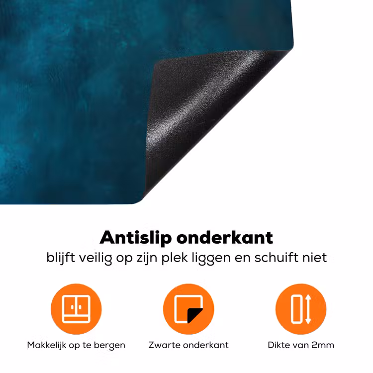 Bootje - Water - Blauw Inductie beschermer vinyl 3mm klein -zzzzzzz-td-onderkant