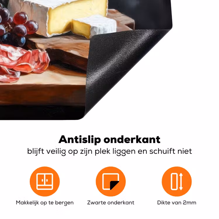 Borrelplank - Stilleven - Vintage Inductie beschermer vinyl 3mm klein -zzzzzzz-td-onderkant