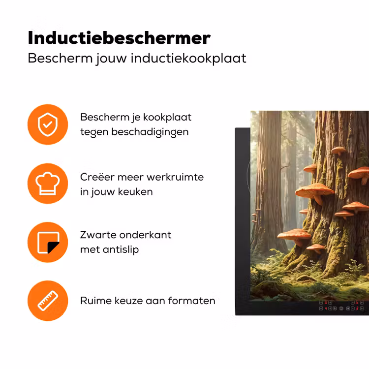 Inductiebeschermer - Bos - Bomen - Natuur - Bos - Bomen - Natuur Inductie beschermer vinyl 3mm klein