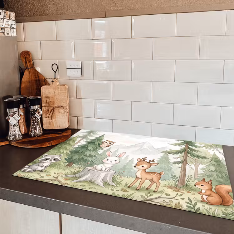 Bos - Dieren - Groen Inductie beschermer vinyl 3mm klein -sfeer3