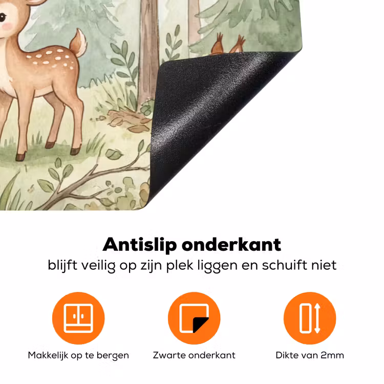 Bos - Dieren - Groen Inductie beschermer vinyl 3mm klein -zzzzzzz-td-onderkant