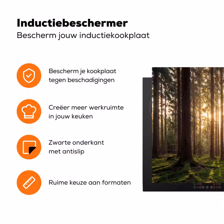 Bos - Gras - Zonlicht Inductie beschermer vinyl 3mm klein -zzzzzzz-td-ups