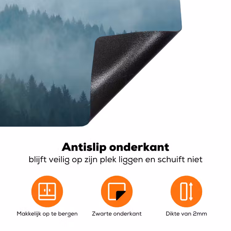 Bos - Mist - Vogels - Natuur - Groen Inductie beschermer vinyl 3mm klein -zzzzzzz-td-onderkant