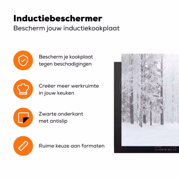 Bos - Sneeuw - Pad - Winter - Stilte Inductie beschermer vinyl 3mm klein -zzzzzzz-td-ups