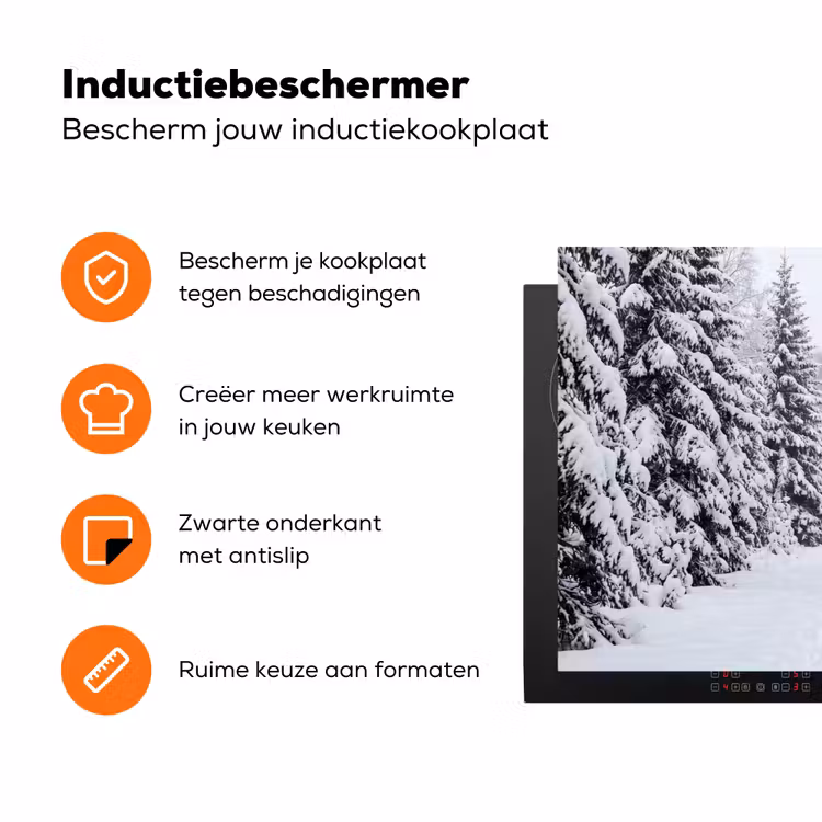 Bos - Winter - Sneeuw - Pad - Natuur Inductie beschermer vinyl 3mm klein -zzzzzzz-td-ups