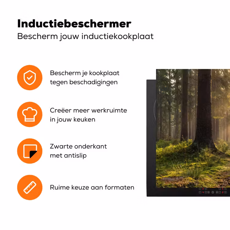 Bos - Zonlicht - Gras Inductie beschermer vinyl 3mm klein -zzzzzzz-td-ups