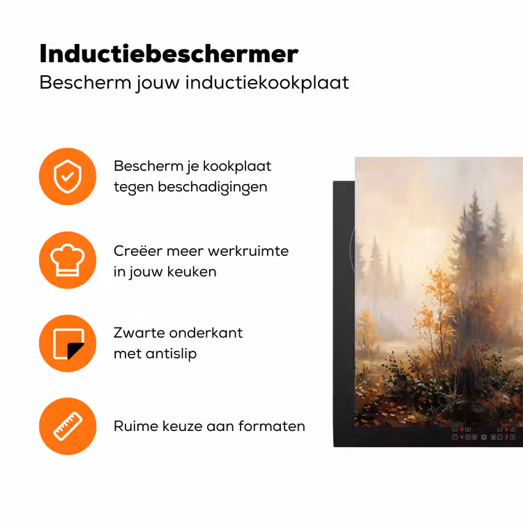 Bospad - Herfstbladeren - Natuur - Schilderachtig - Oranje Inductie beschermer vinyl 3mm klein -zzzzzzz-td-ups