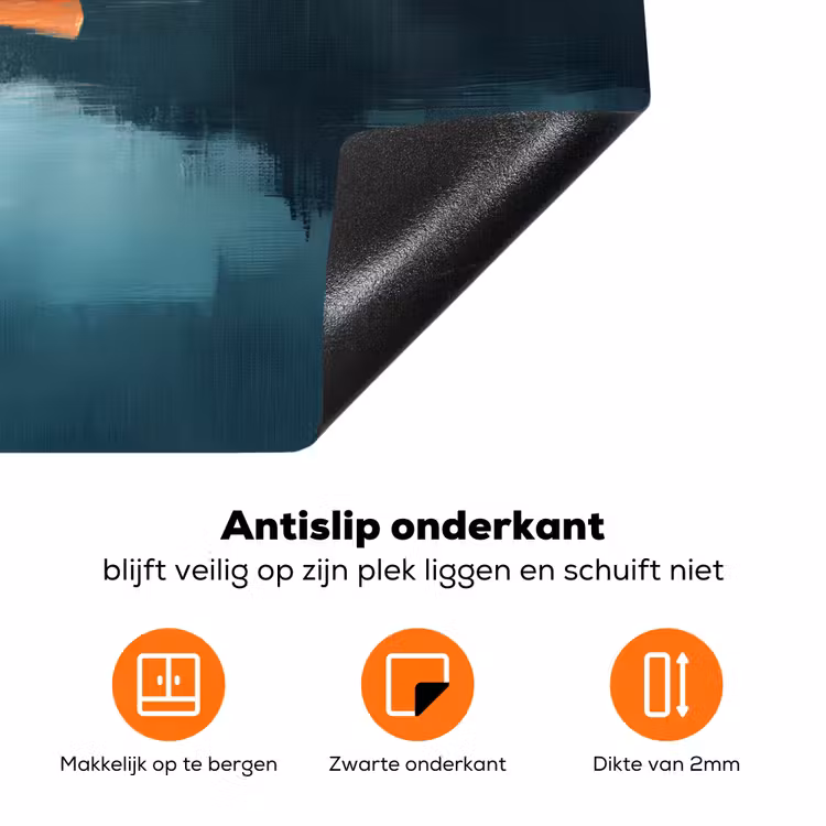 Bossen - Meer - Kano - Oranje Inductie beschermer vinyl 3mm klein -zzzzzzz-td-onderkant