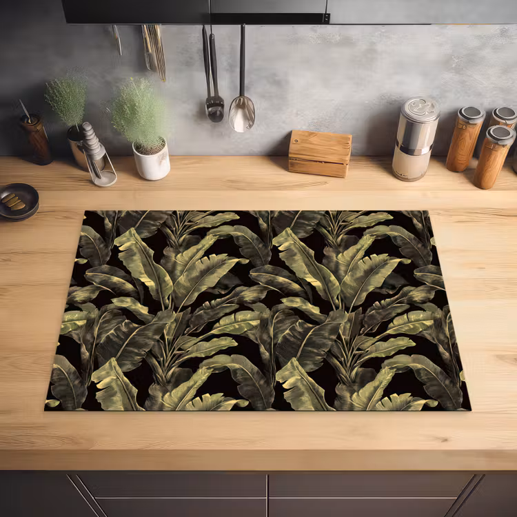 Botanisch - Bladeren - Groen Inductie beschermer vinyl 3mm klein 276 -sfeer5
