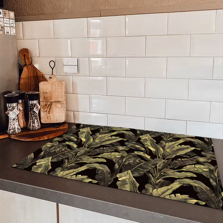 Botanisch - Bladeren - Groen Inductie beschermer vinyl 3mm klein 276 -sfeer3