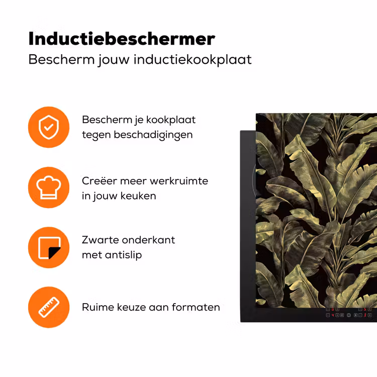 Botanisch - Bladeren - Groen Inductie beschermer vinyl 3mm klein 276 -zzzzzzz-td-ups