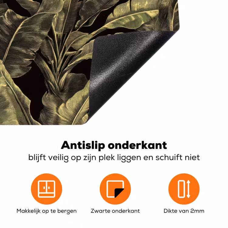 Botanisch - Bladeren - Groen Inductie beschermer vinyl 3mm klein 276 -zzzzzzz-td-onderkant