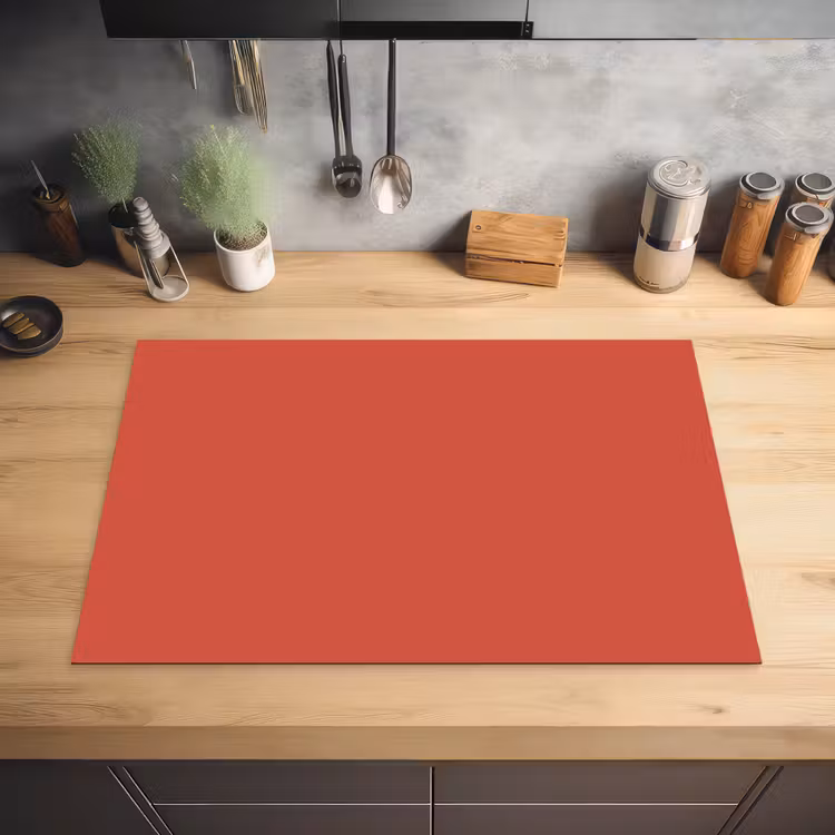 Brick - Red - Rood Inductie beschermer vinyl 3mm klein 276 -sfeer5