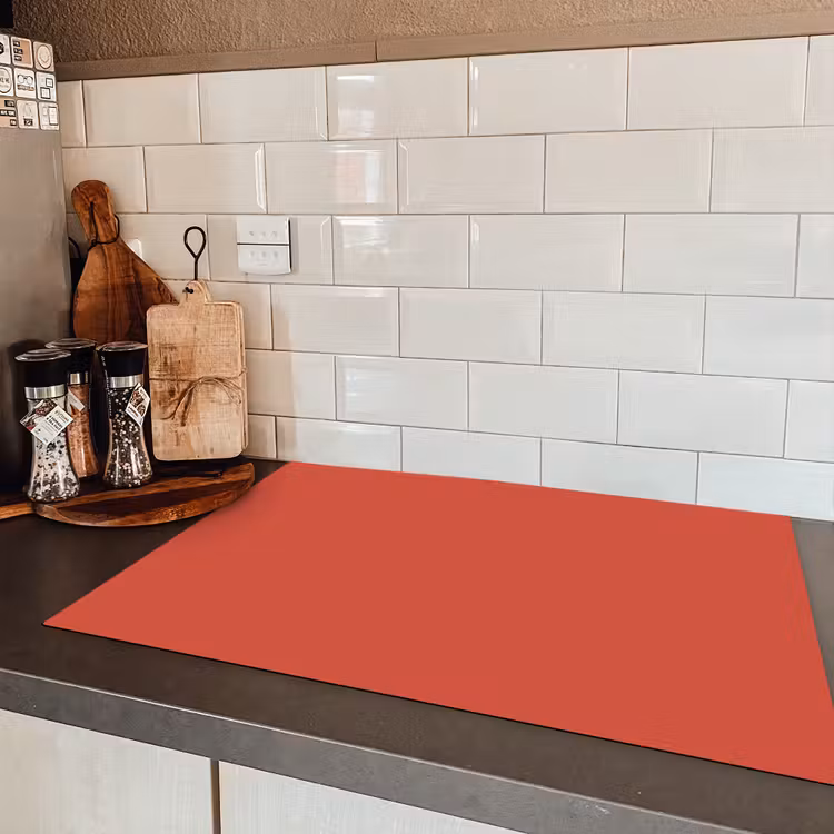 Brick - Red - Rood Inductie beschermer vinyl 3mm klein 276 -sfeer3