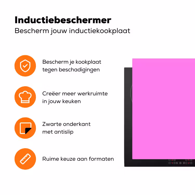 Bright - Orchid - Roze Inductie beschermer vinyl 3mm klein 276 -zzzzzzz-td-ups