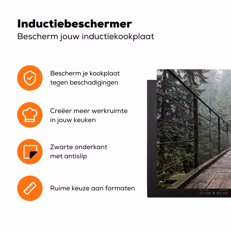 Brug - Bos - Mist - Natuur Inductie beschermer vinyl 3mm klein -zzzzzzz-td-ups