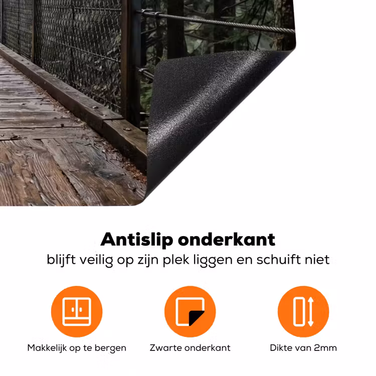 Brug - Bos - Mist - Natuur Inductie beschermer vinyl 3mm klein -zzzzzzz-td-onderkant