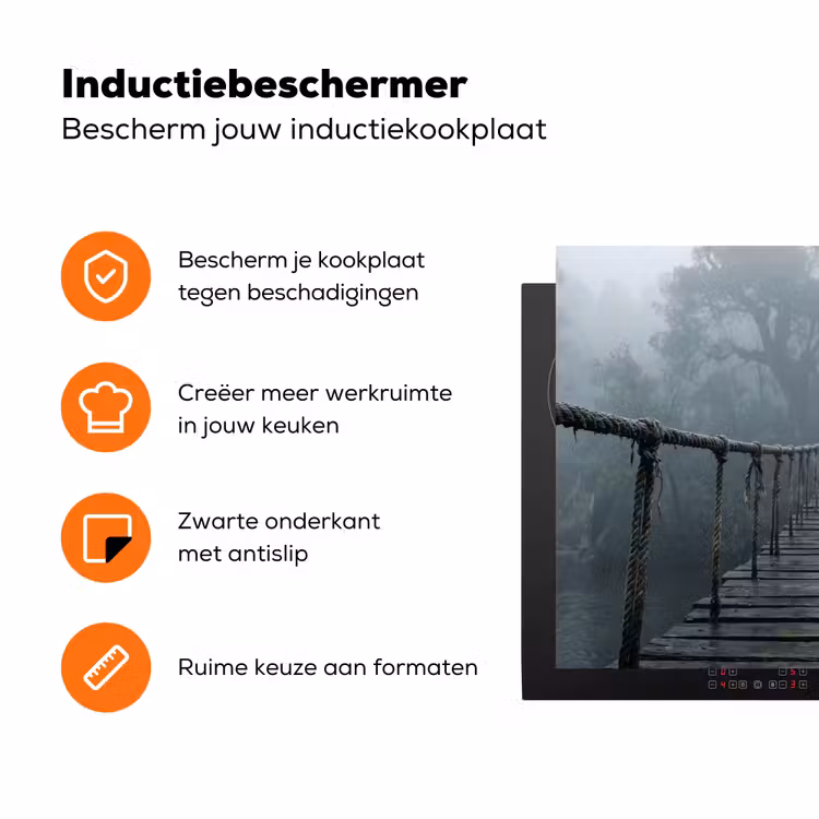 Brug - Jungle - Mist - Natuur Inductie beschermer vinyl 3mm klein -zzzzzzz-td-ups