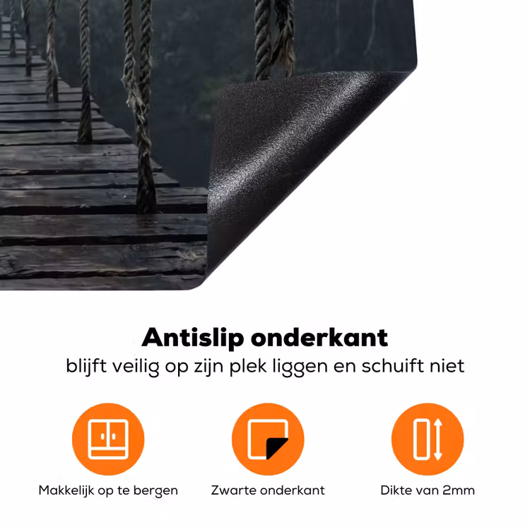 Brug - Jungle - Mist - Natuur Inductie beschermer vinyl 3mm klein -zzzzzzz-td-onderkant