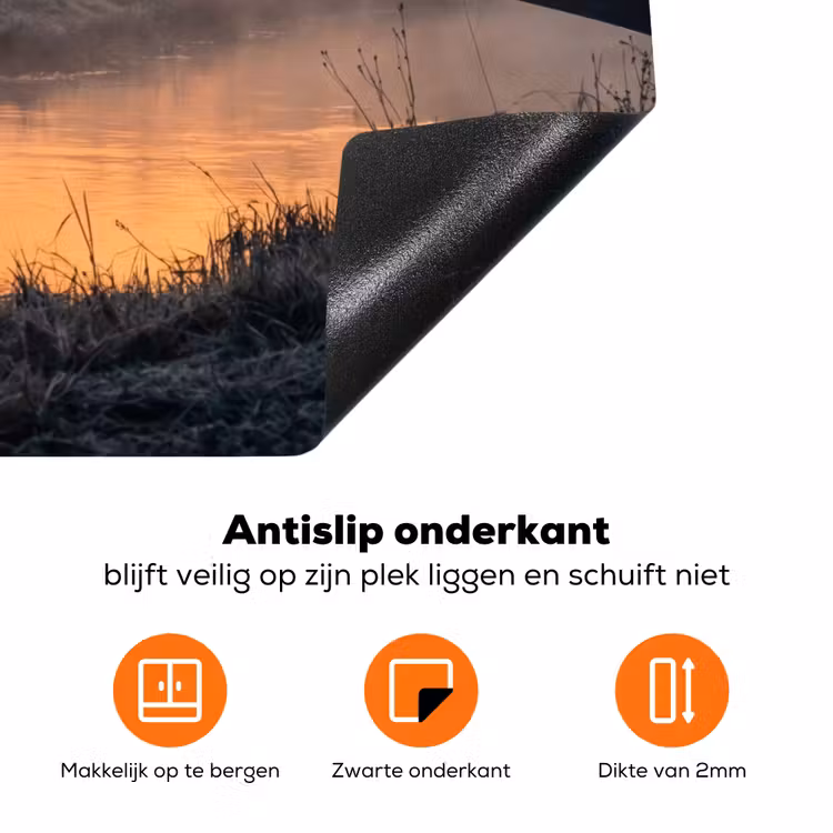 Brug - Mist - Bomen - Water Inductie beschermer vinyl 3mm klein -zzzzzzz-td-onderkant