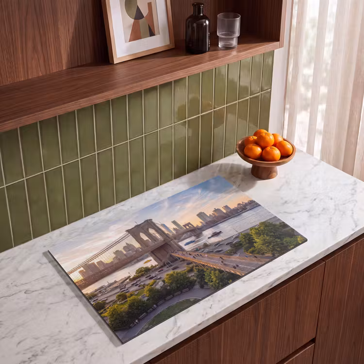 Brug - Rivier - Stad - Zonsondergang - Architectuur Inductie beschermer vinyl 3mm klein -sfeer8