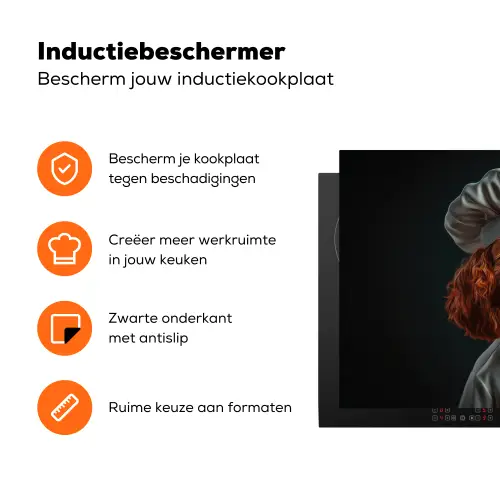 Bruin - Kok - Hondje Inductie beschermer vinyl 3mm klein -zzzzzzz-td-ups