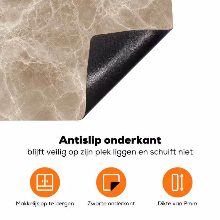 Bruin - Kristaladers - Marmer Inductie beschermer vinyl 3mm klein 276 -zzzzzzz-td-onderkant