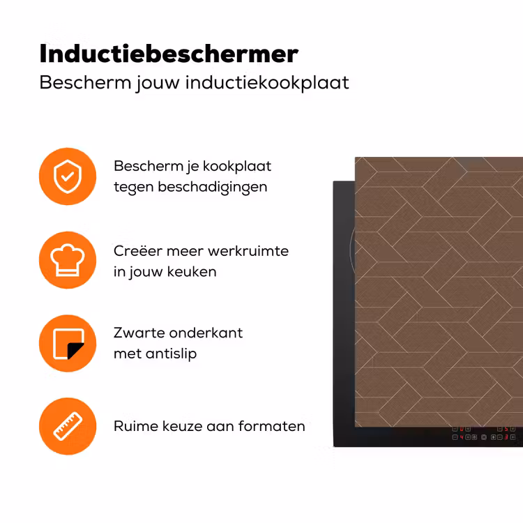 Bruin - Roze - Patroon Inductie beschermer vinyl 3mm klein 276 -zzzzzzz-td-ups