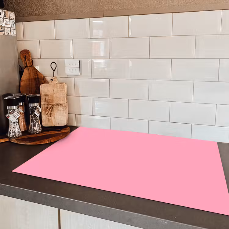 Bubblegum - Pink - Roze Inductie beschermer vinyl 3mm klein 276 -sfeer3