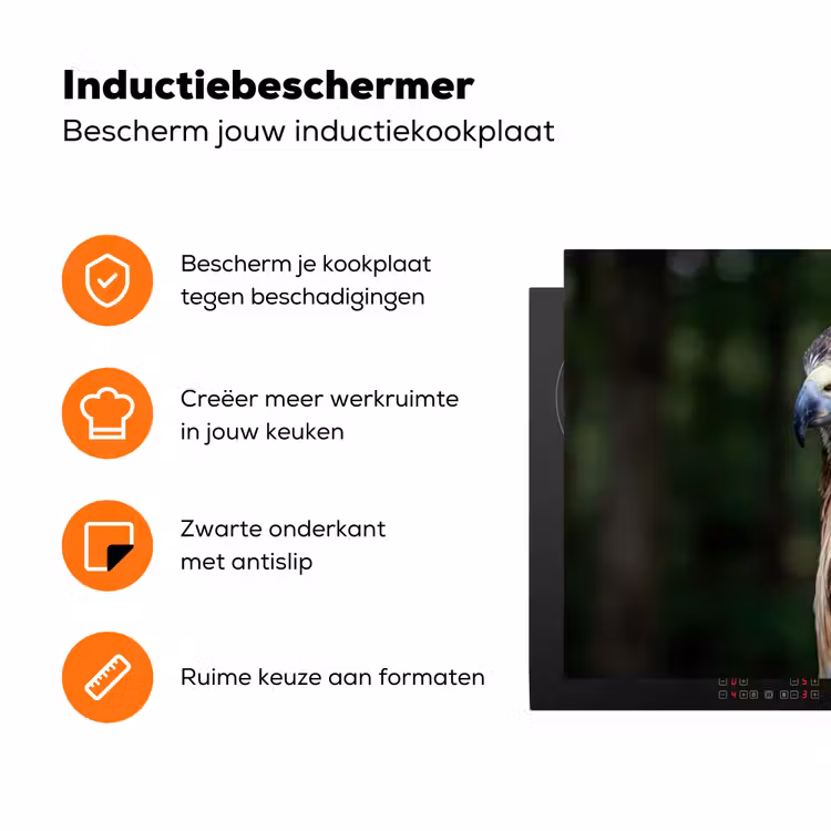 Buizerd - Roofvogel - Natuur - Bruin Inductie beschermer vinyl 3mm klein -zzzzzzz-td-ups