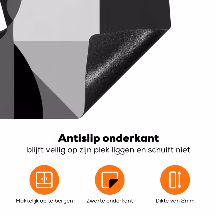 Buldog - Zwart - Abstract - Vlakken Inductie beschermer vinyl 3mm klein -zzzzzzz-td-onderkant