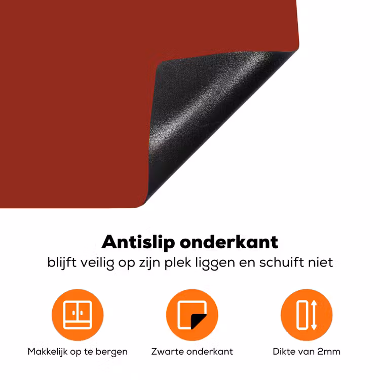 Burnt - Copper - Rood Inductie beschermer vinyl 3mm klein 276 -zzzzzzz-td-onderkant