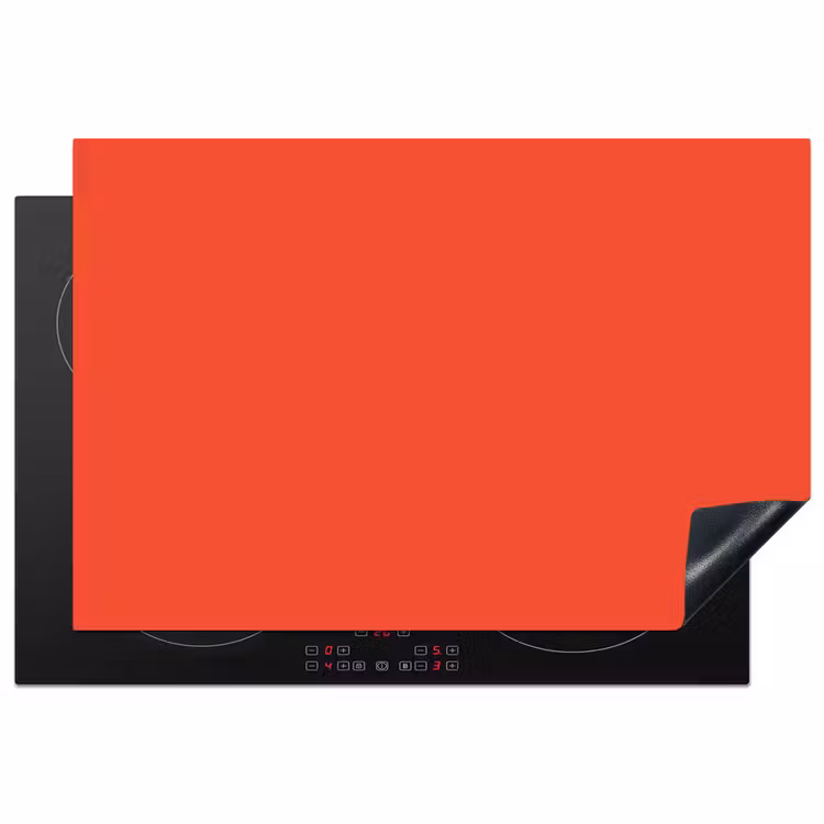 Burnt - Coral - Oranje Inductie beschermer vinyl 3mm klein 276 -3d
