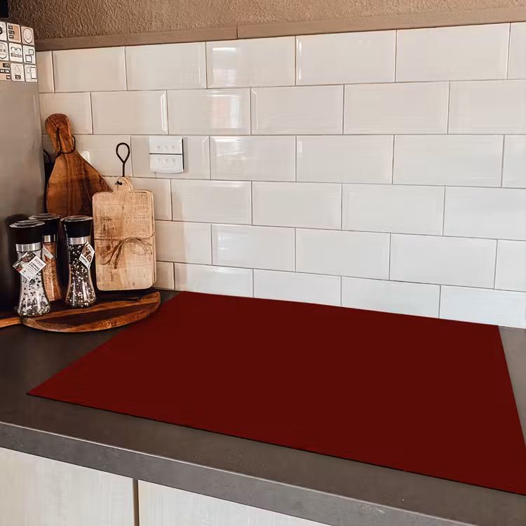 Burnt - Mahogany - Rood Inductie beschermer vinyl 3mm klein 276 -sfeer3