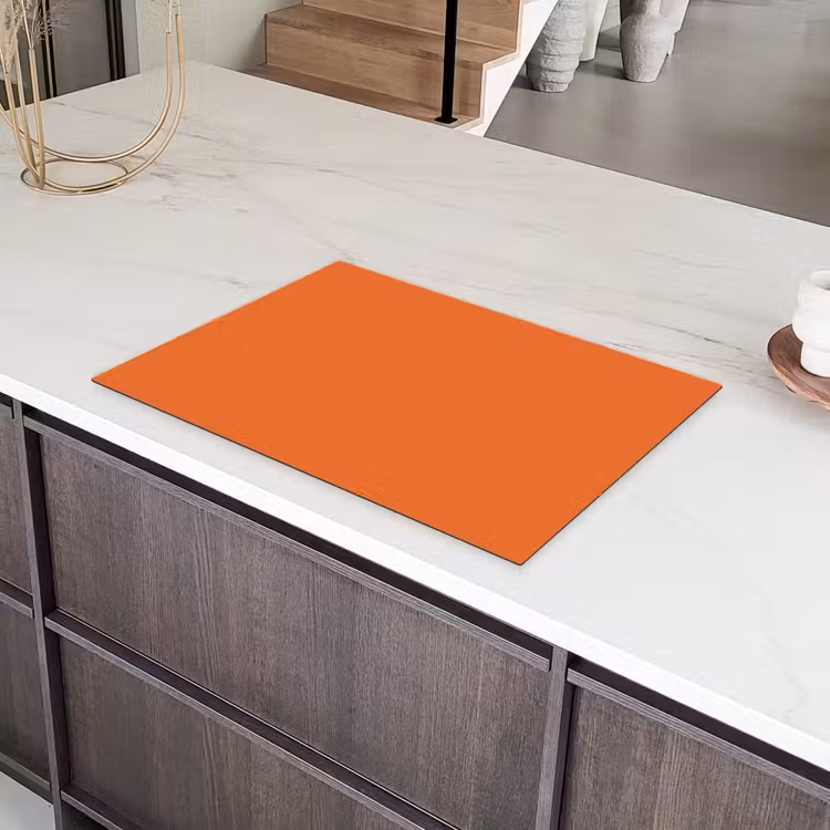 Burnt - Sienna - Oranje Inductie beschermer vinyl 3mm klein 276 -sfeer8