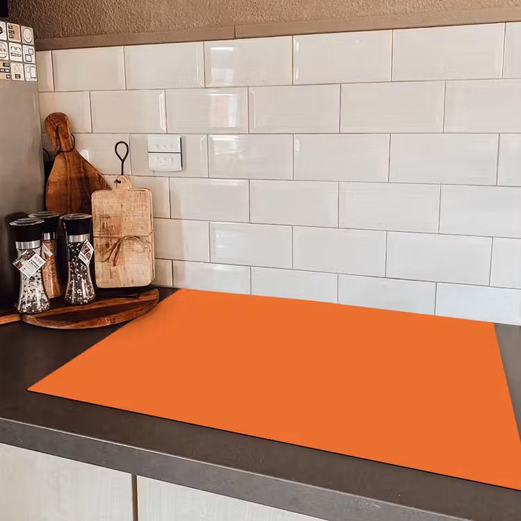 Burnt - Sienna - Oranje Inductie beschermer vinyl 3mm klein 276 -sfeer3