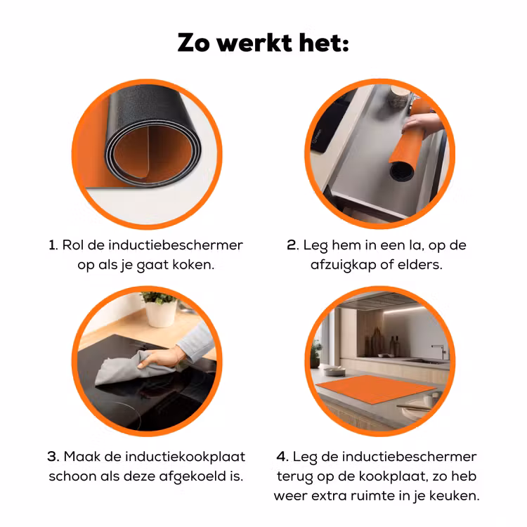 Burnt - Sienna - Oranje Inductie beschermer vinyl 3mm klein 276 -zzzzzzz-td-werking