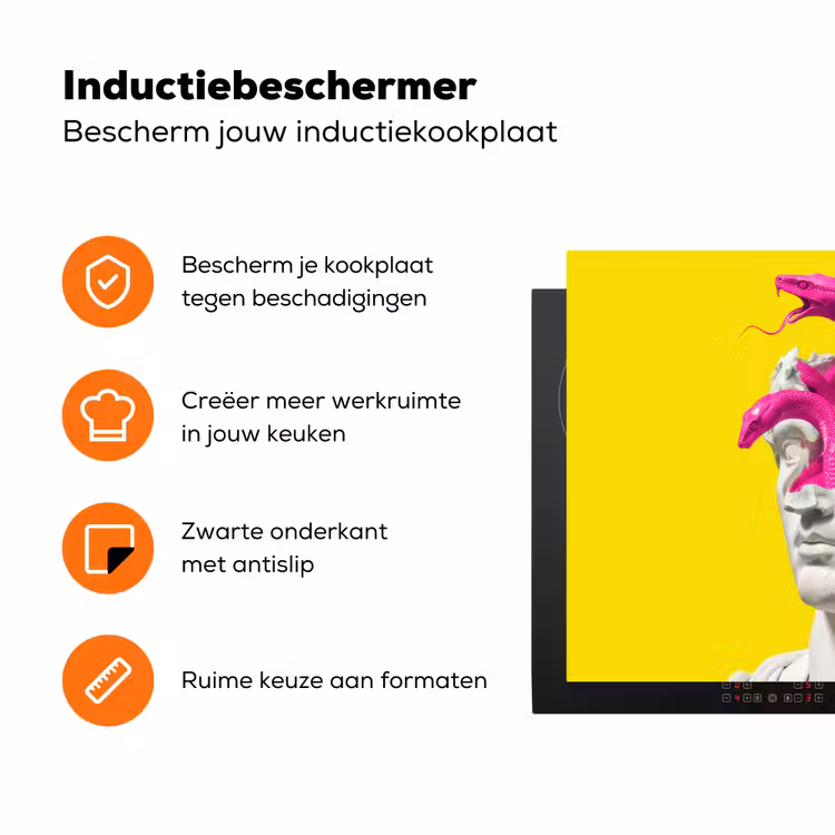 Buste - Slangen - Geel Inductie beschermer vinyl 3mm klein -zzzzzzz-td-ups