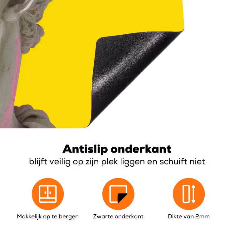 Buste - Slangen - Geel Inductie beschermer vinyl 3mm klein -zzzzzzz-td-onderkant