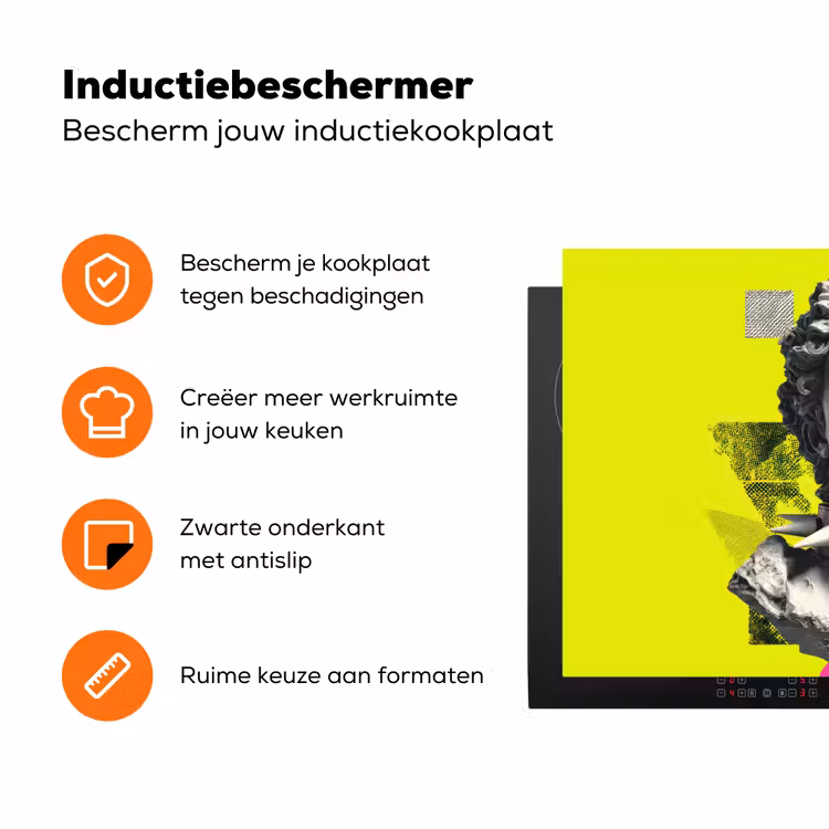 Buste - Verf - Geel Inductie beschermer vinyl 3mm klein -zzzzzzz-td-ups