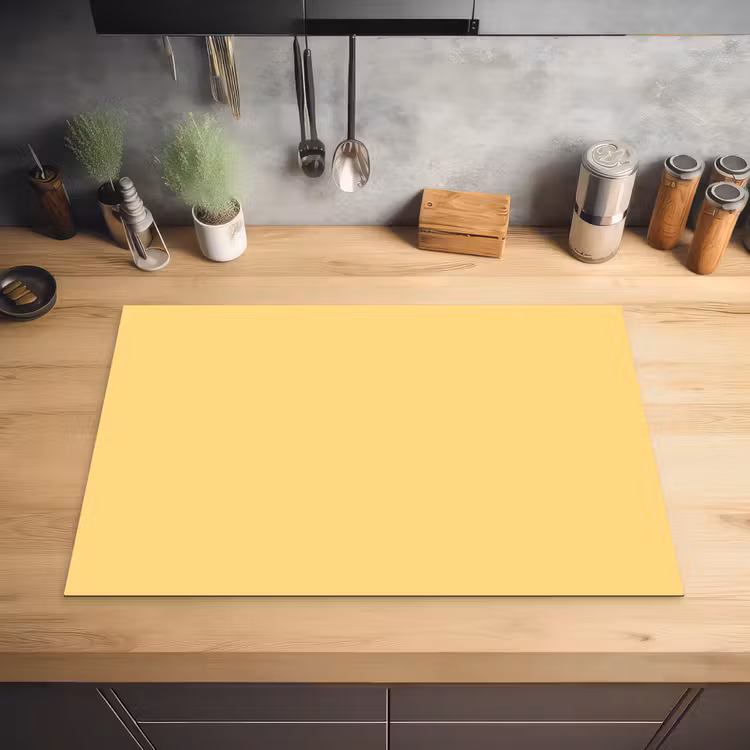 Butter - Geel - Yellow Inductie beschermer vinyl 3mm klein 276 -sfeer5